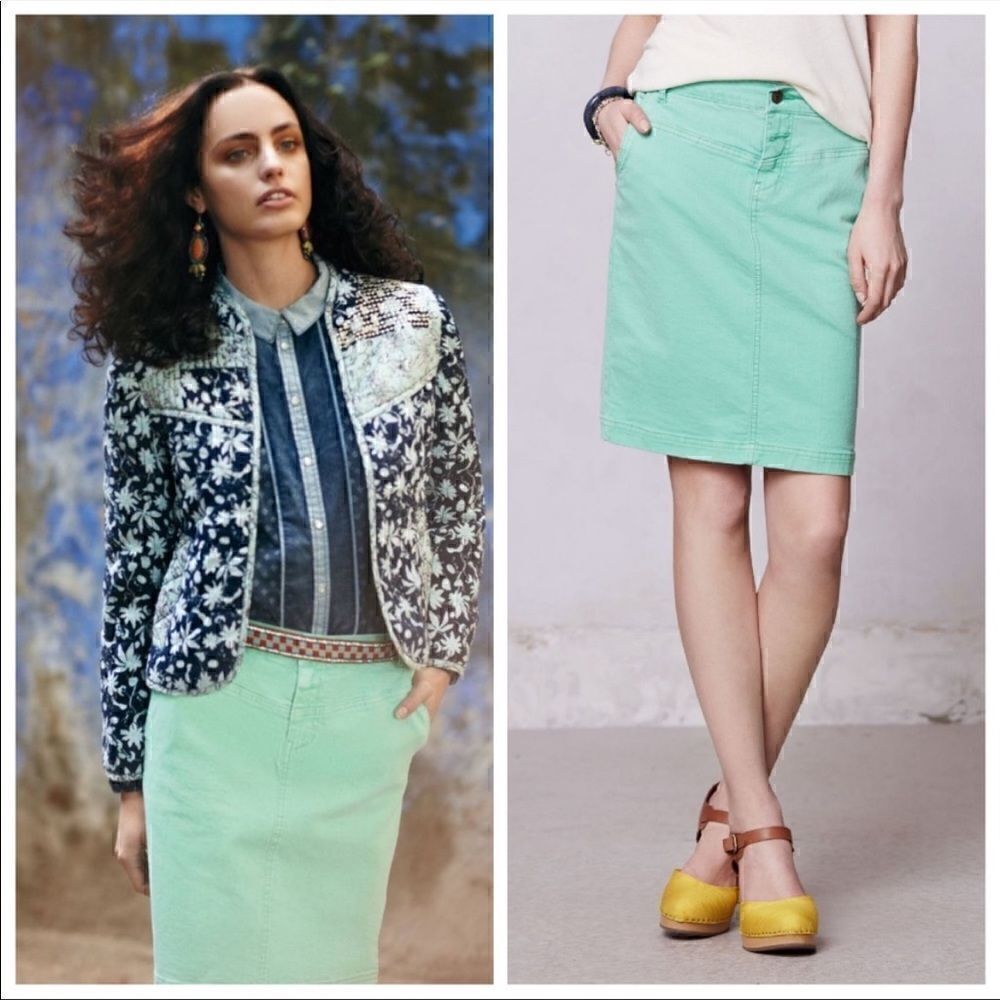 Holding Horses green denim skirt